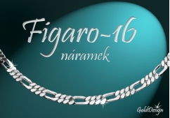 Figaro 16 náramek stříbřený